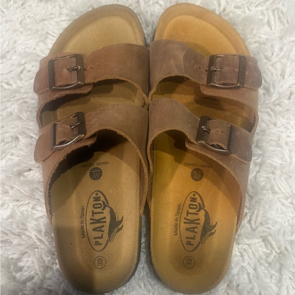 Plakton Women's Leather Brown Sandals